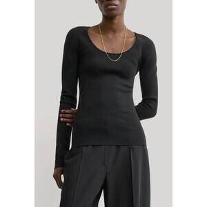 NEW TOTEME compact knit top in black